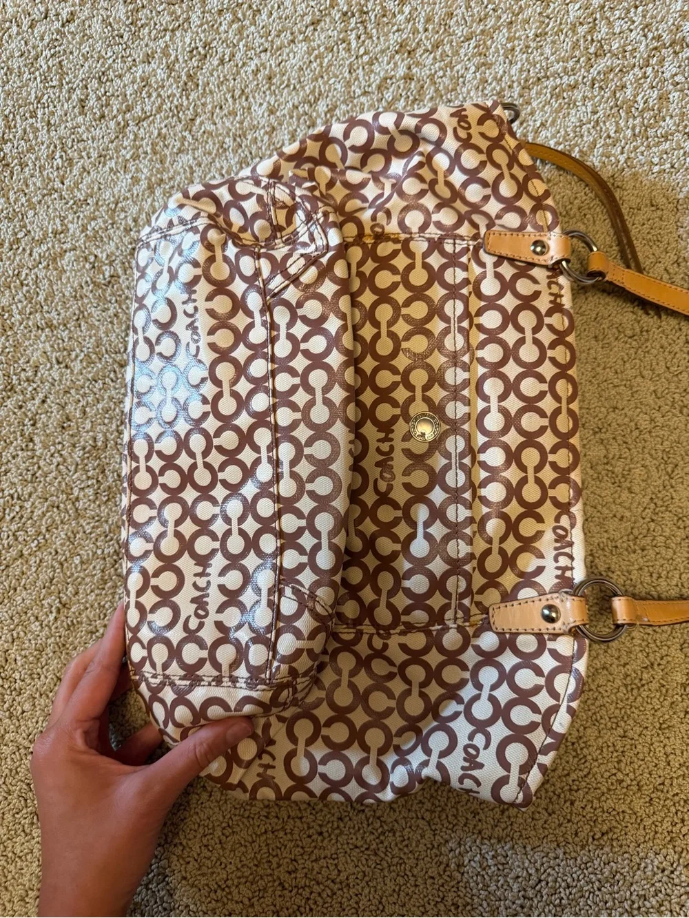 Coach Leah Optic Art Coated Canvas Large Bag Tote #13142